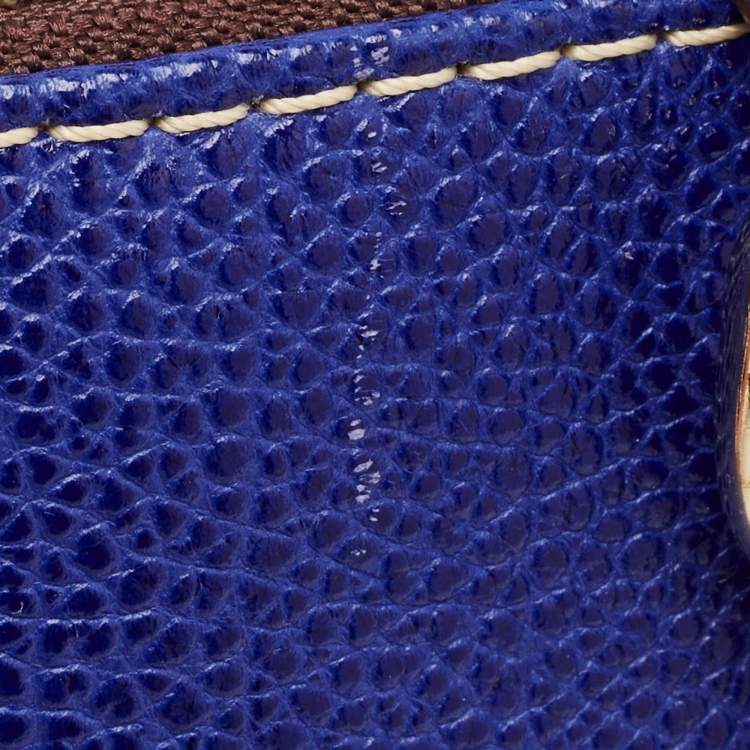 Pre Owned Carolina Herrera Blue Leather Matteo Tote