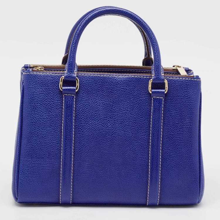 Pre Owned Carolina Herrera Blue Leather Matteo Tote
