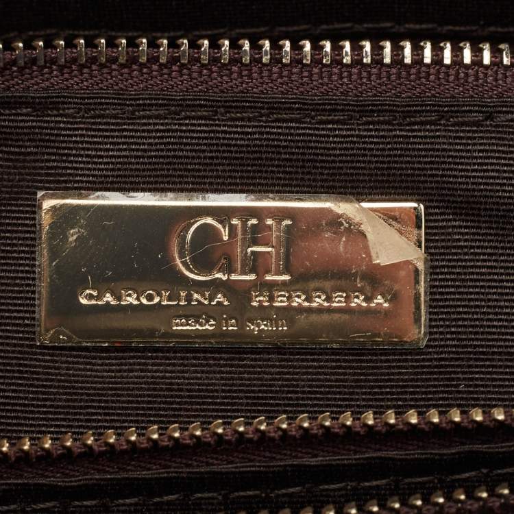 Pre Owned Carolina Herrera Blue Leather Matteo Tote