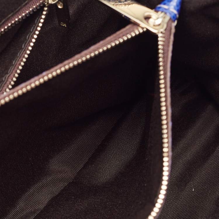Pre Owned Carolina Herrera Blue Leather Matteo Tote