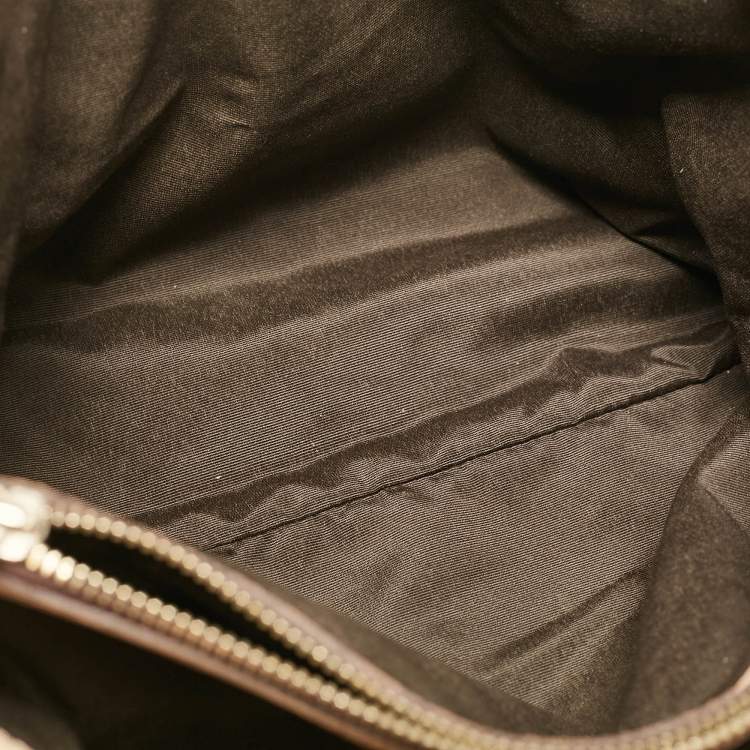 Pre Owned Carolina Herrera Beige Logo Embossed Quilted Leather Chain Tote