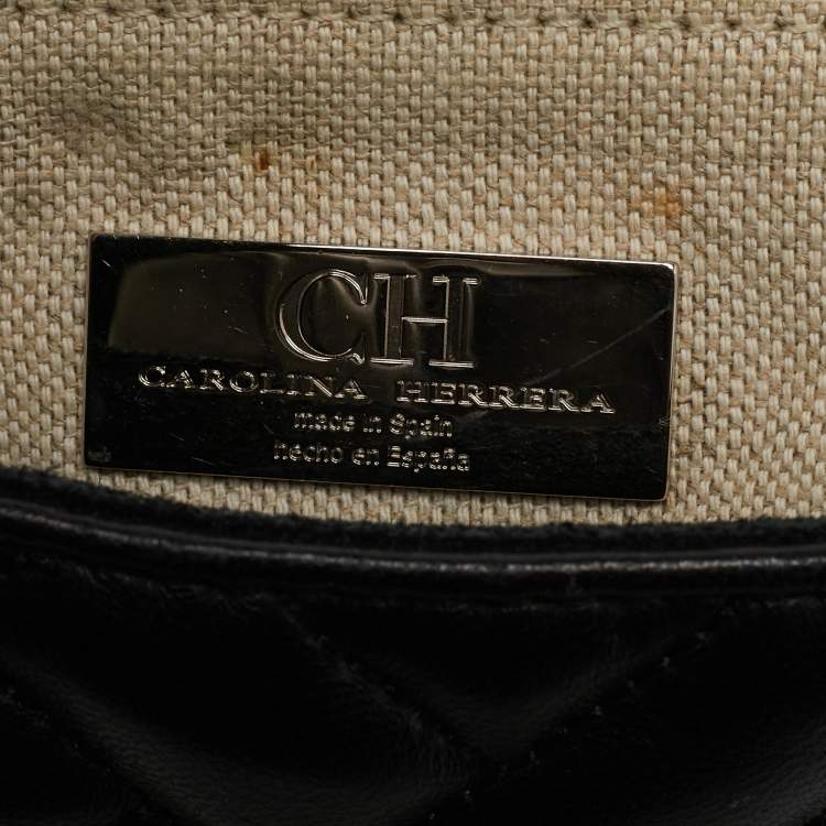 مملوكة مسبقًا Carolina Herrera Black Quilted Leather Bimba Flap Shoulder Bag