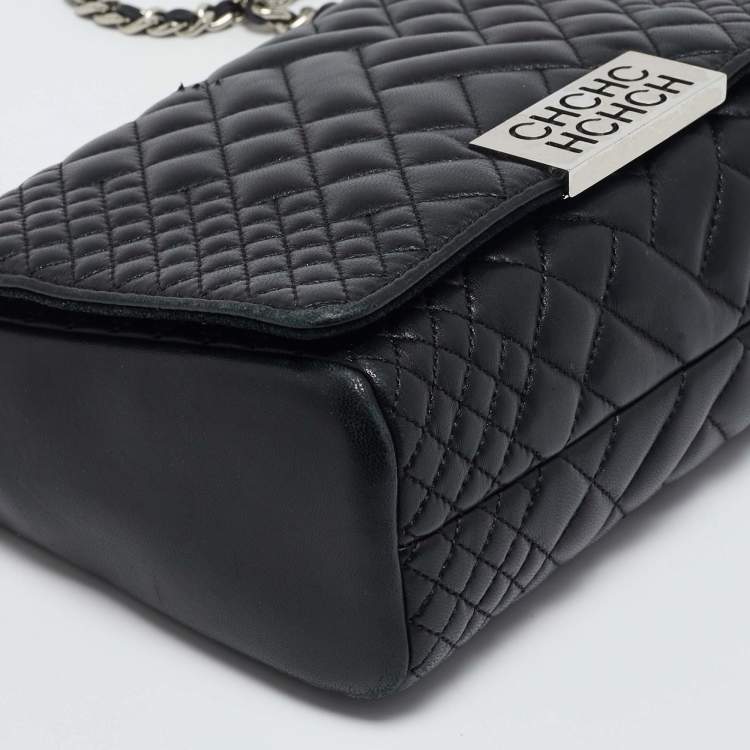 مملوكة مسبقًا Carolina Herrera Black Quilted Leather Bimba Flap Shoulder Bag
