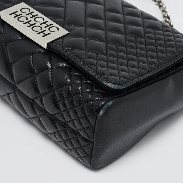 مملوكة مسبقًا Carolina Herrera Black Quilted Leather Bimba Flap Shoulder Bag