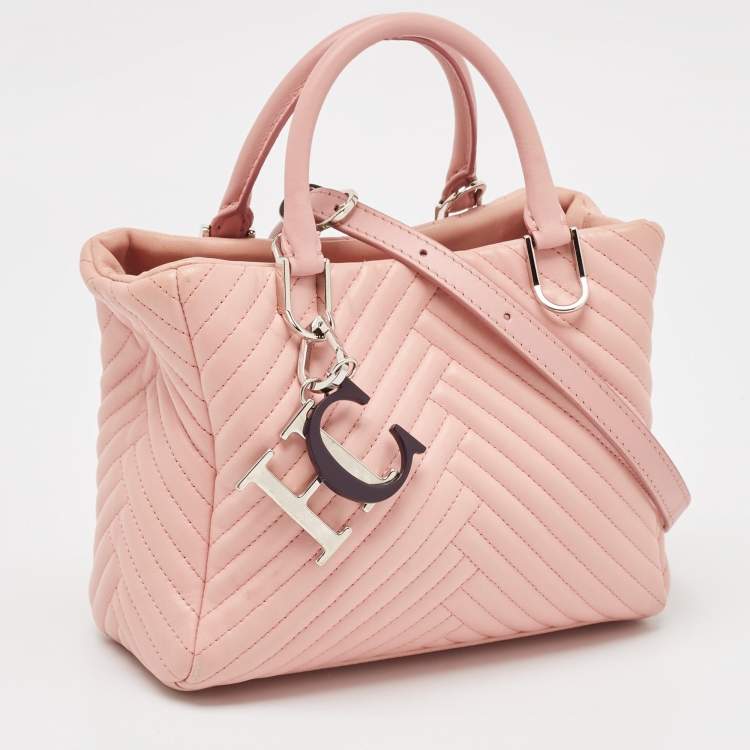 Pre Owned Carolina Herrera Pink Quilted Leather Duchess Tote 