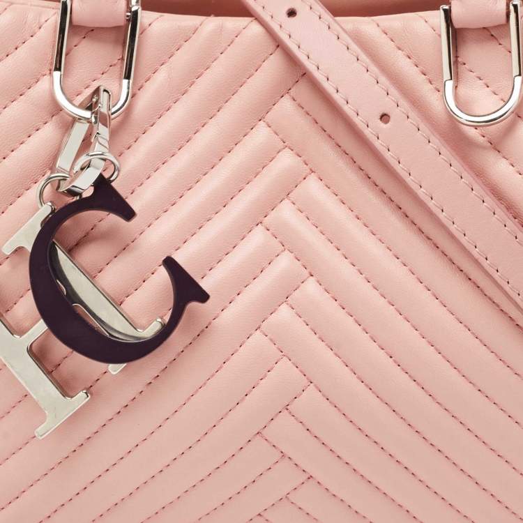 Pre Owned Carolina Herrera Pink Quilted Leather Duchess Tote 