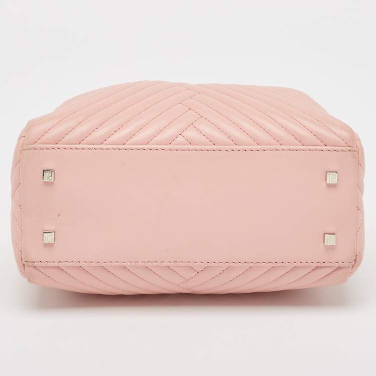 Pre Owned Carolina Herrera Pink Quilted Leather Duchess Tote 