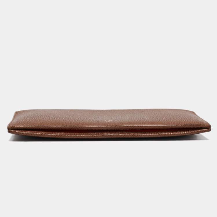 Pre Owned Carolina Herrera Brown Leather Bifold Continental Wallet