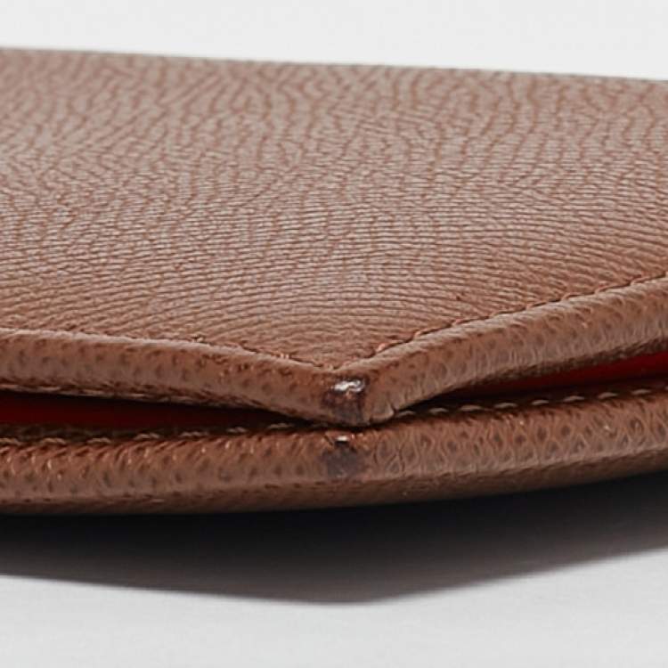 Pre Owned Carolina Herrera Brown Leather Bifold Continental Wallet