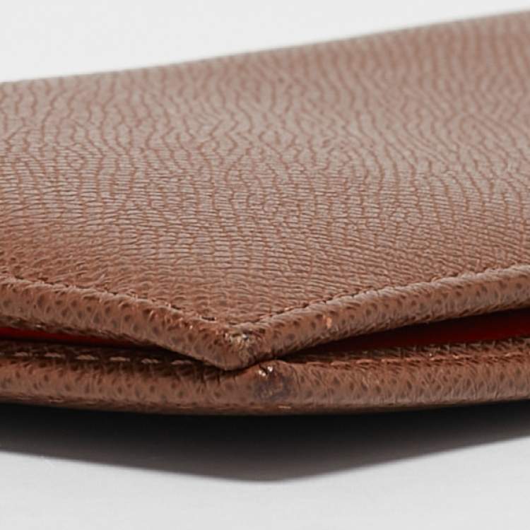 Pre Owned Carolina Herrera Brown Leather Bifold Continental Wallet