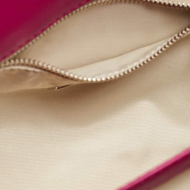 Pre Owned Carolina Herrera Pink Leather Eyelet CHHC Tassel Shoulder Bag