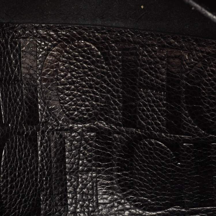 Pre Owned Carolina Herrera Black Leather Flap Satchel