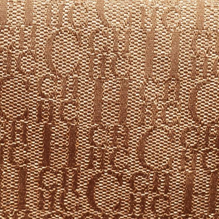 Pre Owned Carolina Herrera Brown Monogram Embossed Leather Andy Tote
