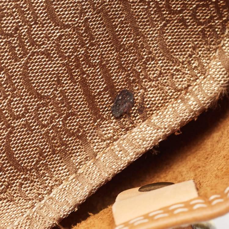 Pre Owned Carolina Herrera Brown Monogram Embossed Leather Andy Tote