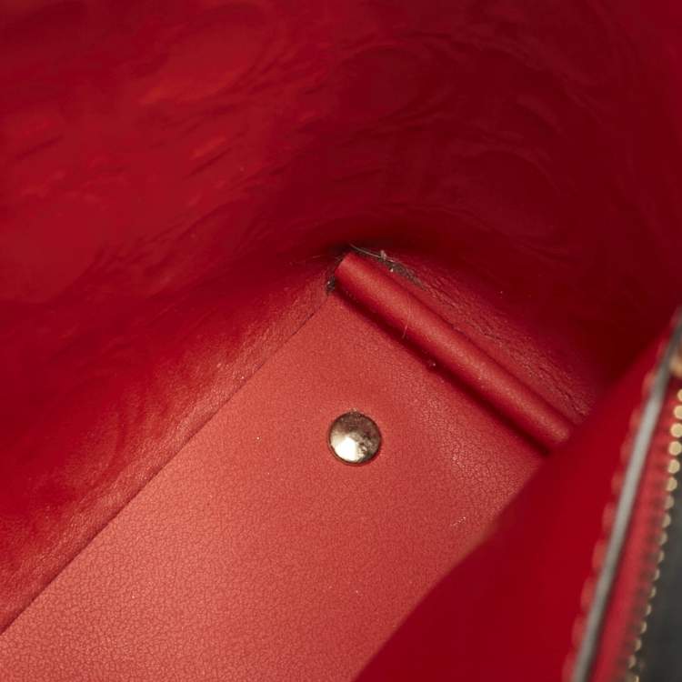 Pre Owned Carolina Herrera Black Monogram Embossed Leather Small Matryoshka Locked Tote