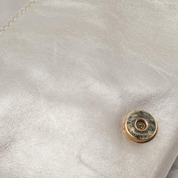 Pre Owned Carolina Herrera Grey Quilted Leather Bimba Tassel Shoulder Bag