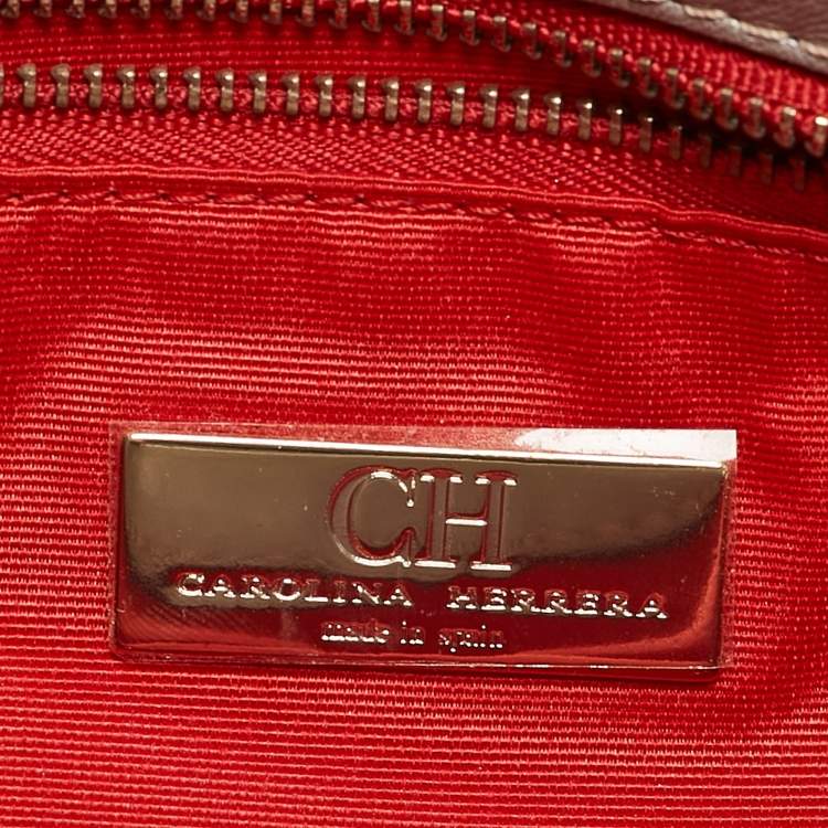 Pre Owned Carolina Herrera Grey Quilted Leather Bimba Tassel Shoulder Bag