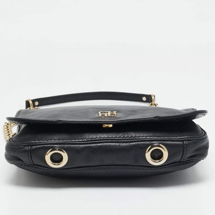 Pre Owned Carolina Herrera Black Leather New Baltazar Flap Shoulder Bag