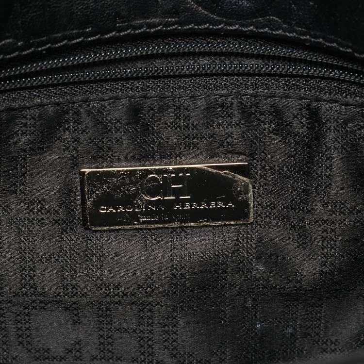 Pre Owned Carolina Herrera Black Leather New Baltazar Flap Shoulder Bag