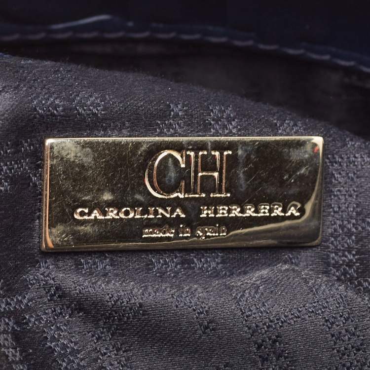 Pre Owned Carolina Herrera Navy Blue Leather New Baltazar Flap Shoulder Bag
