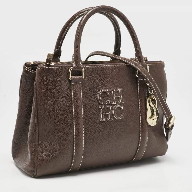 Pre Owned Carolina Herrera Brown Leather Matteo Tote