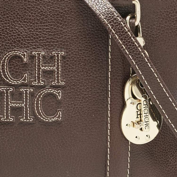 Pre Owned Carolina Herrera Brown Leather Matteo Tote