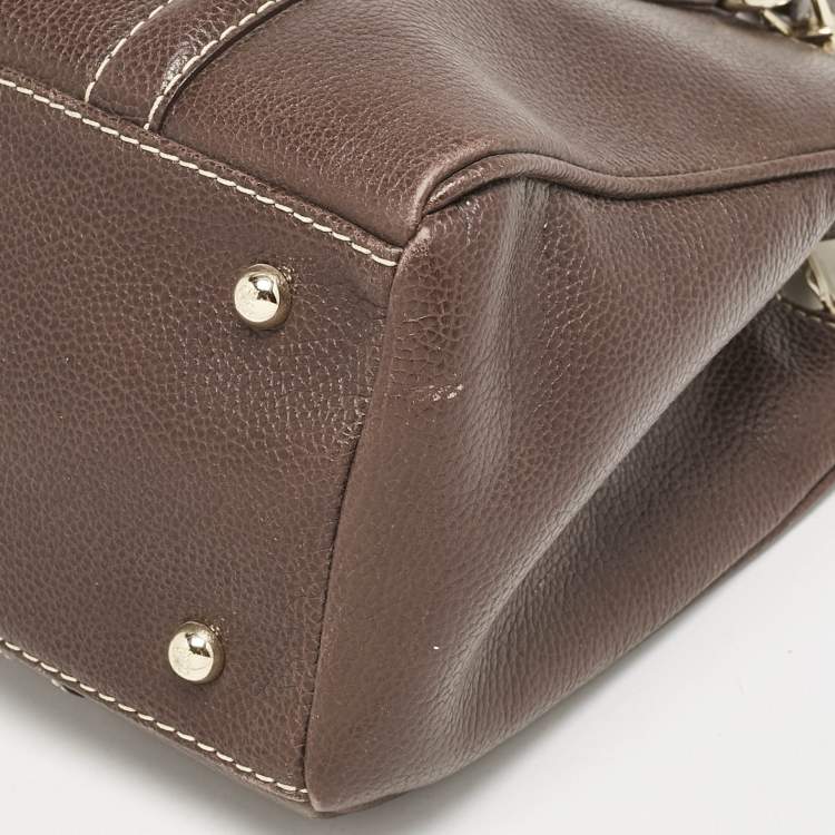 Pre Owned Carolina Herrera Brown Leather Matteo Tote