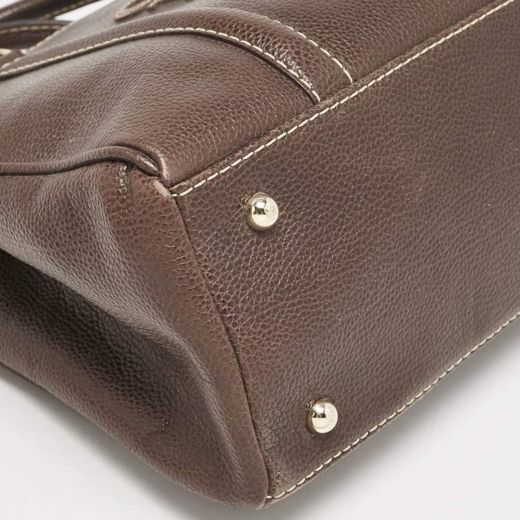 Pre Owned Carolina Herrera Brown Leather Matteo Tote