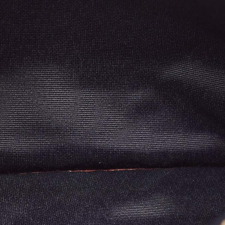 Pre Owned Carolina Herrera Brown Monogram Canvas and Leather Scarf Flat Pouch