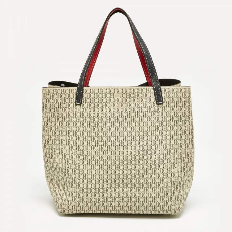 Pre Owned Carolina Herrera Beige/Brown Monogram Coated Canvas and Leather Matryoshka Padlock Bag