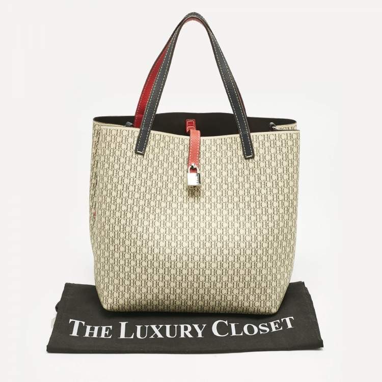 Pre Owned Carolina Herrera Beige/Brown Monogram Coated Canvas and Leather Matryoshka Padlock Bag