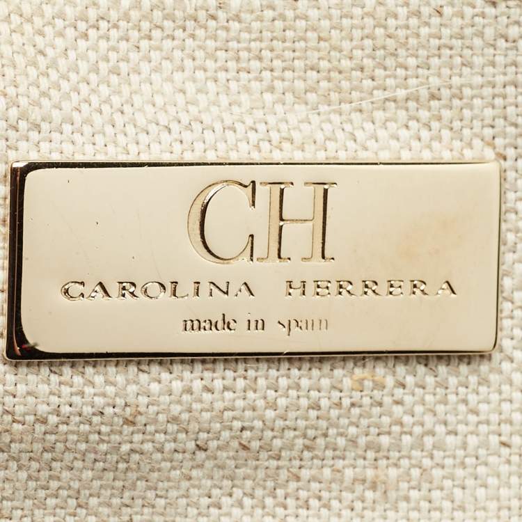 Pre Owned Carolina Herrera Teal Green Leather and Nubuck Matteo Tote
