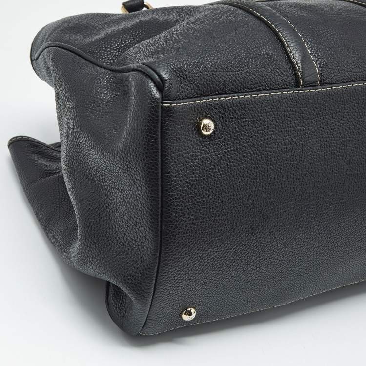 Pre Owned Carolina Herrera Black Leather Large Matteo Tote