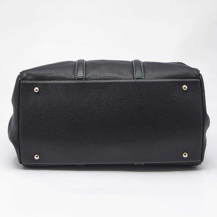 Pre Owned Carolina Herrera Black Leather Large Matteo Tote