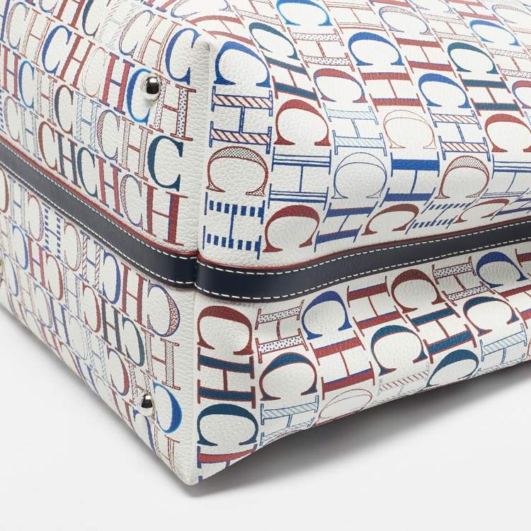 Pre Owned Carolina Herrera Multicolor Monogram Coated Canvas Medium Matryoshka Locked Tote