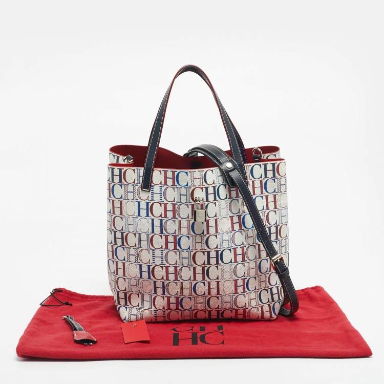 Pre Owned Carolina Herrera Multicolor Monogram Coated Canvas Medium Matryoshka Locked Tote