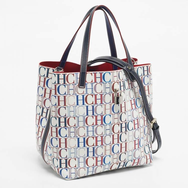Pre Owned Carolina Herrera Multicolor Monogram Coated Canvas Medium Matryoshka Locked Tote