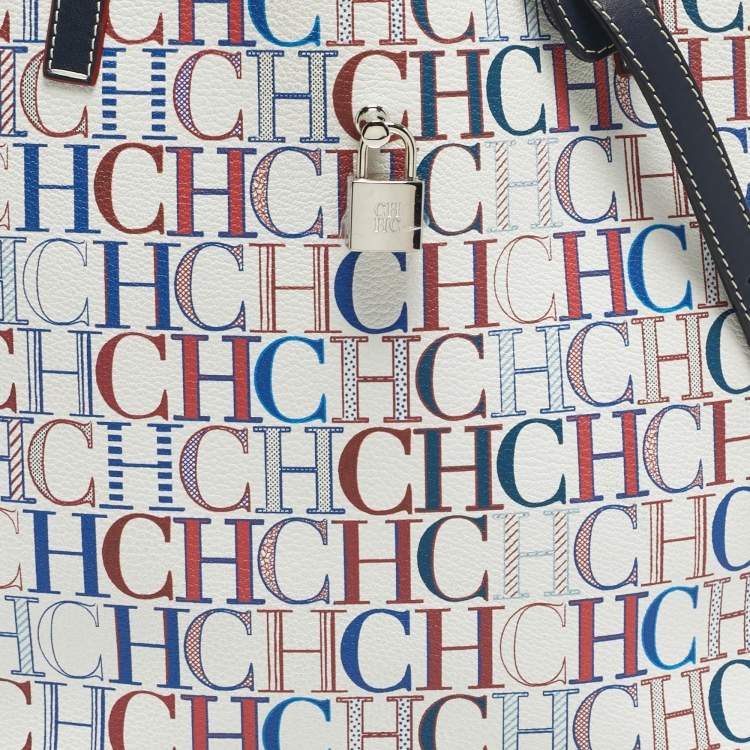 Pre Owned Carolina Herrera Multicolor Monogram Coated Canvas Medium Matryoshka Locked Tote