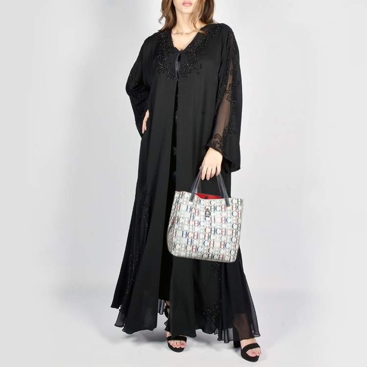 Pre Owned Carolina Herrera Multicolor Monogram Coated Canvas and Leather Matryoshka Tote