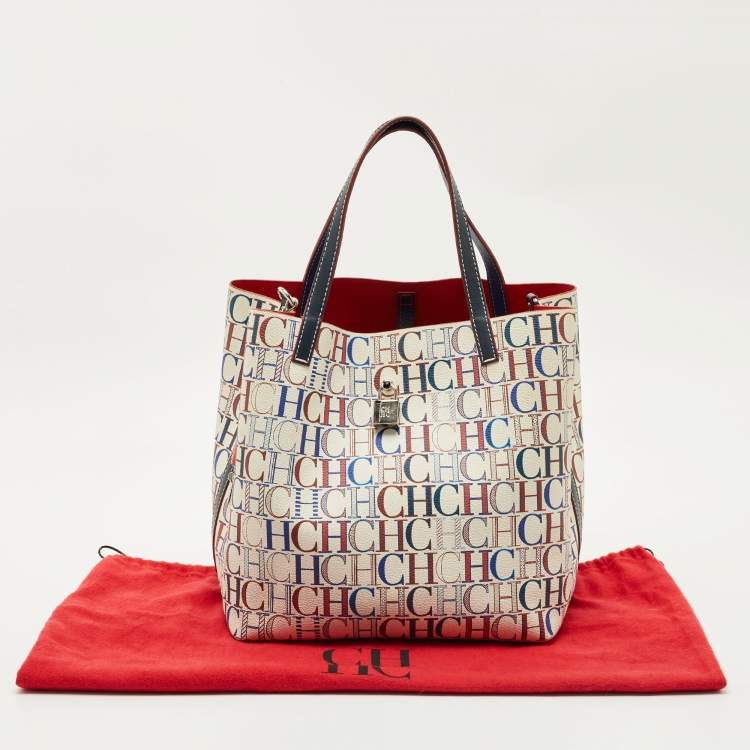 Pre Owned Carolina Herrera Multicolor Monogram Coated Canvas and Leather Matryoshka Tote