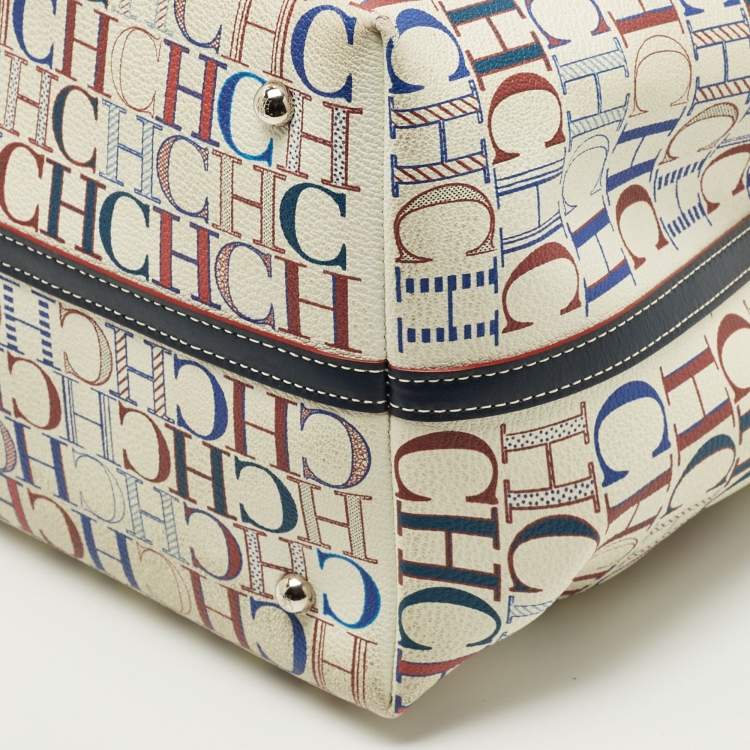 Pre Owned Carolina Herrera Multicolor Monogram Coated Canvas and Leather Matryoshka Tote