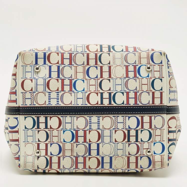 Pre Owned Carolina Herrera Multicolor Monogram Coated Canvas and Leather Matryoshka Tote