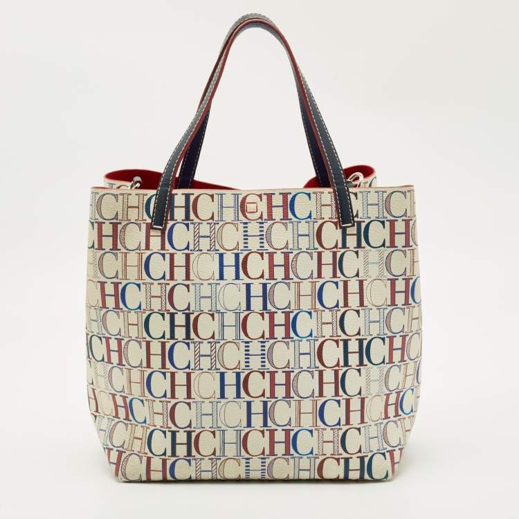 Pre Owned Carolina Herrera Multicolor Monogram Coated Canvas and Leather Matryoshka Tote