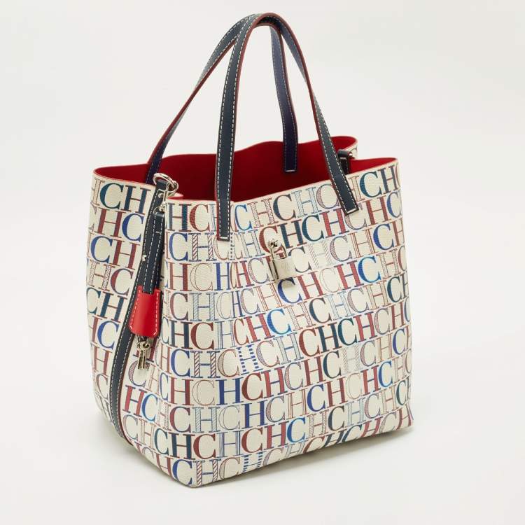 Pre Owned Carolina Herrera Multicolor Monogram Coated Canvas and Leather Matryoshka Tote