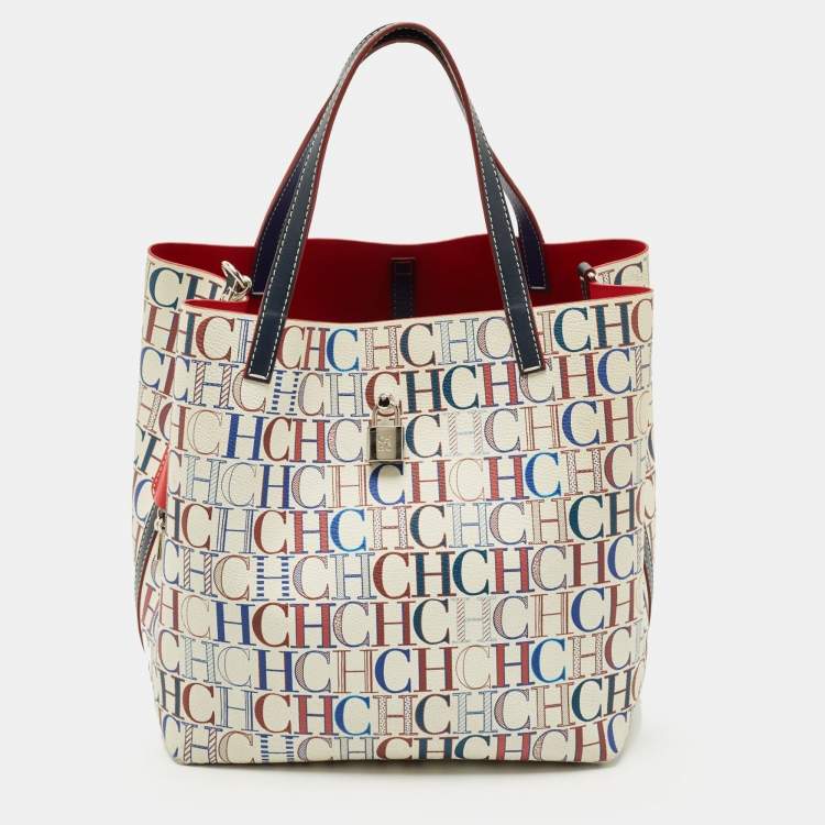 Pre Owned Carolina Herrera Multicolor Monogram Coated Canvas and Leather Matryoshka Tote
