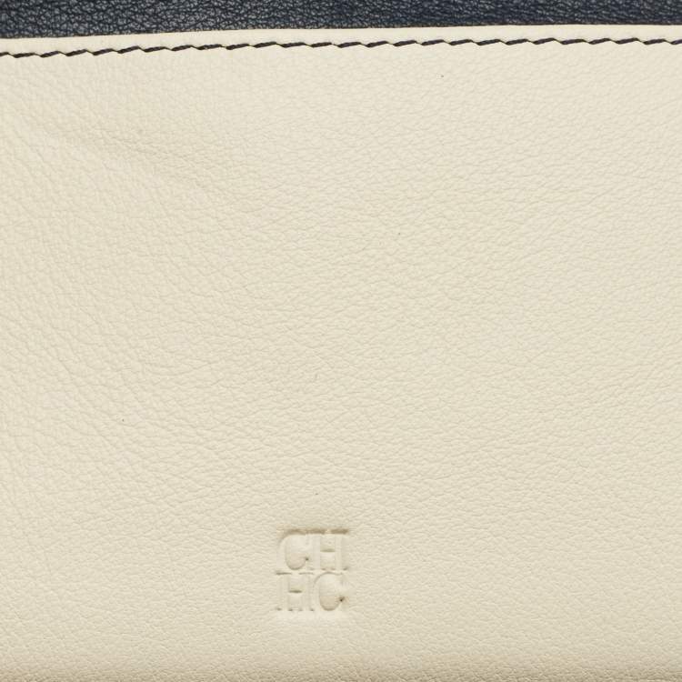 Pre Owned Carolina Herrera Red Monogram Coated Canvas Trifold Continental Wallet