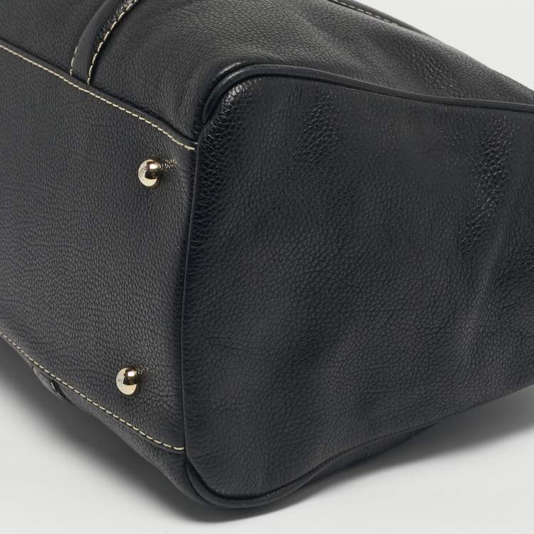 Pre Owned Carolina Herrera Black Leather Matteo Satchel