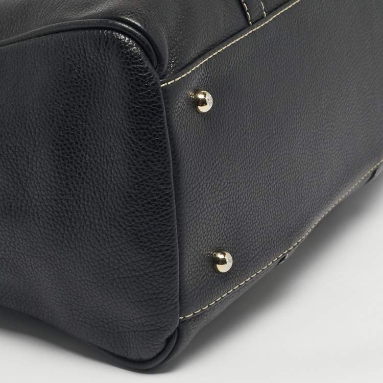 Pre Owned Carolina Herrera Black Leather Matteo Satchel