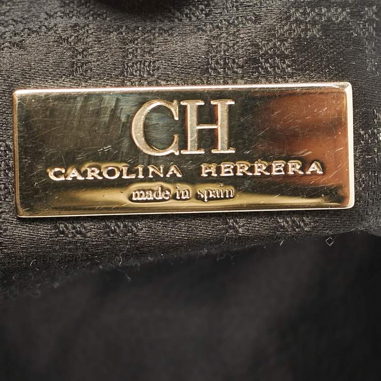 Pre Owned Carolina Herrera Black Leather Matteo Satchel