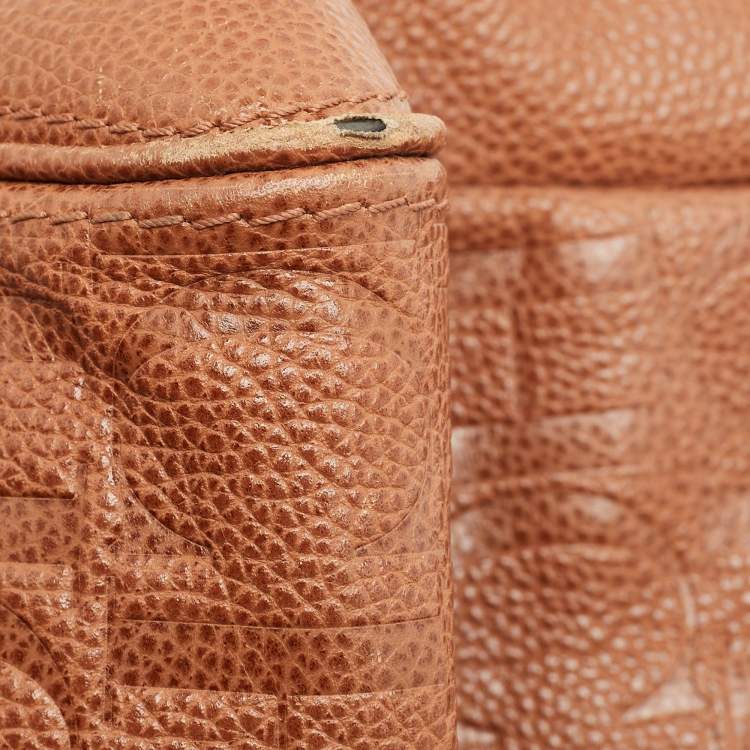 Pre Owned Carolina Herrera Brown Leather Minueto Top Handle Bag